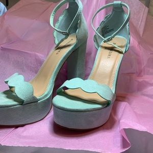 JustFab sky blue/turquoise heels